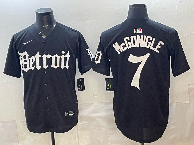Men Detroit Tigers #7 McGonigle black Game Nike MLB Jersey 0402001->detroit tigers->MLB Jersey